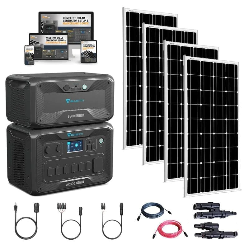 Bluetti AC300 3,072Wh/ 3,000W Solar Kits - Portable Power Station + Choose Your Custom Bundle | Complete Solar Generator Kit