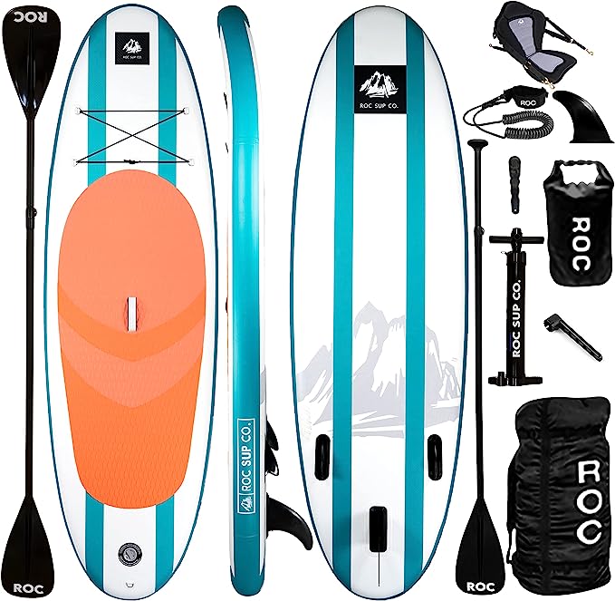 Roc Inflatable Stand Up Paddle Boards with Premium SUP Paddle Board