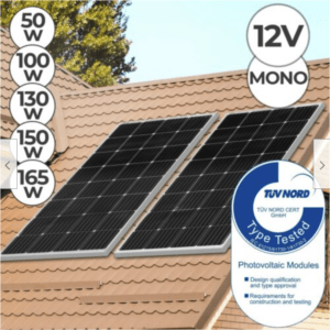 Solarpanel Solarmodul 12v 50 100 130 150 165W Mono