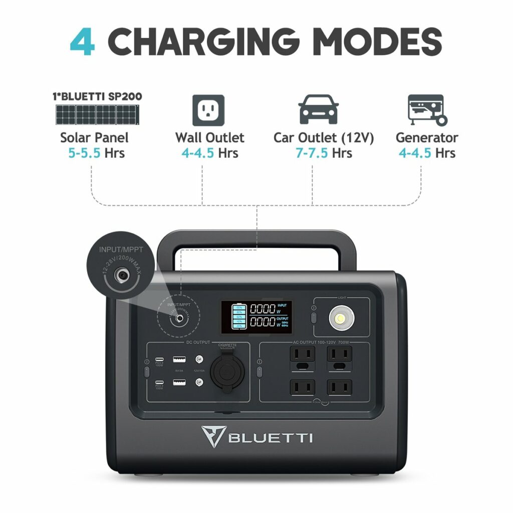 BLUETTI EB70 716WH:700W PORTABLE POWER STATION charge