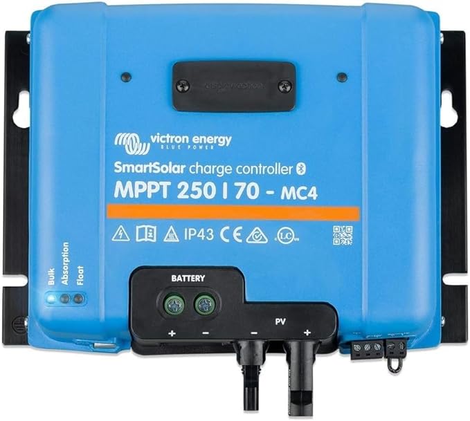 Victron Energy SmartSolar MPPT MC4 250V 70 amp 12/24/36/48-Volt Solar Charge Controller (Bluetooth)